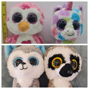 TY Beanie Boos Slush Linus Wishful Juliet Lot 4 Plushes 6 Inch